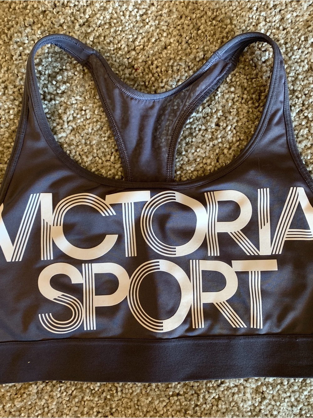 Victoria's Secret Black Sports Bra with White Logo